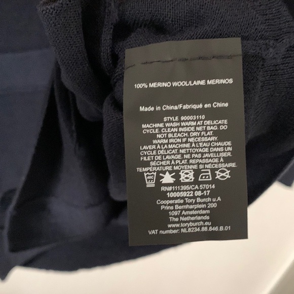 Tory Burch Long Sleeve V Neck Cardigan Merino Wool Sweater - Picture 8 of 11